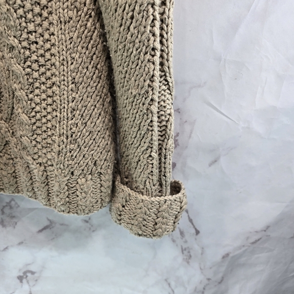 Clare Icelandic Design Sweater Womens Large Beige Silk Blend Full Zip Cardigan - Picture 4 of 11